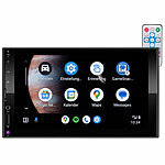 Creasono 2-DIN-Autoradio mit Apple Carplay & Android Auto, Rückfahrkamera Creasono 2-DIN-Autoradios mit Wireless Apple Carplay & Android Auto