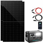revolt On-Grid-Powerstation & Solar-Konverter 2.048Wh mit 2x 410-W-Solarmodul revolt 2in1-Hochleistungsakkus & On-Grid-Solar-Konverter mit WLAN, App & Solarmodulen