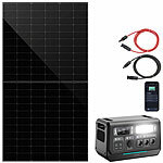 revolt On-Grid-Powerstation & Solar-Konverter 2.048Wh mit 410-W-Solarmodul revolt 2in1-Hochleistungsakkus & On-Grid-Solar-Konverter mit WLAN, App & Solarmodulen