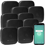 VisorTech 10er-Set kompakte WLAN-Design-Rauchwarnmelder, weltweite App, schwarz VisorTech WLAN-Design-Rauchmelder