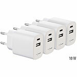 revolt 8er-Set 2-Port-USB-Netzteile, USB-A & USB-C, 4x 10 Watt, 4x 17 Watt revolt Mini-Netzteile, Multiport, USB-A & USB-C, 230V