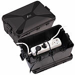 AGT 2er-Set Extra-große Kabelboxen, 7 Öffnungen, 32x22x13cm, IP54, schwarz AGT