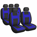 Lescars 9-tlg. Autositzbezüge-Set mit Kopfstützenbezügen, für 5-Sitzer, blau Lescars Universal Auto Sitzbezüge