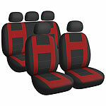 Lescars 9-tlg. Autositzbezüge-Set mit Kopfstützenbezügen, für 5-Sitzer, rot Lescars Universal Auto Sitzbezüge