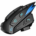 NavGear 8er-Set Motorrad-Kommunikations-Systeme für bis zu 8 Personen NavGear Intercom-Headsets mit Bluetooth & integriertem FM-Radio, für Motorradhelm
