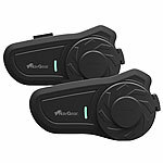 NavGear 2er-Set Motorrad-Kommunikations-Systeme für bis zu 2 Personen NavGear Intercom-Headsets mit Bluetooth & integriertem FM-Radio, für Motorradhelm