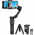 Somikon 3-Achsen-Stabilisator für Smartphones bis 7,7", mit Akku, Stativ & App Somikon 3-Achsen-Smartphone-Stabilisatoren mit Akku, Stativ und App