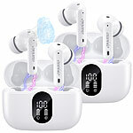 auvisio 2er-Set Kabellose In-Ear-Kopfhörer m. Ladecase, Noise-Cancelling, weiß auvisio Kabelloses In-Ear-Stereo-Headsets mit Bluetooth und Lade-Etuis