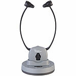 newgen medicals Digitaler TV-Funkkopfhörer und Hörverstärker, 2,4 GHz, bis 100 dB newgen medicals Funk-Kinnbügel-Kopfhörer mit Hörverstärker