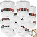 VisorTech 12er-Set Mini-Rauchwarnmelder, 85 dB Alarm, 10 Jahre Batterie, EN 1460 VisorTech