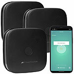 VisorTech 3er-Set kompakte WLAN-Design-Rauchwarnmelder mit weltweiter App, schw. VisorTech WLAN-Design-Rauchmelder