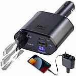 revolt 4in1-Kfz-USB-Ladegerät, USB-C & USB-A, 2 ausziehbare USB-C-Kabel, 66 W revolt 