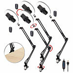 Somikon 4er-Set Dokumentenscanner- & Overhead-Stative, 10"-Ringlicht, Auslöser Somikon Overhead- & Dokumentenscanner-Stativ mit Beleuchtung & Fernauslöser