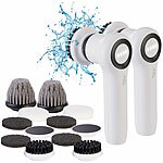 Sichler Haushaltsgeräte 2er-Set Elektrische Akku-Reinigungsbürste, 8 Aufsätze, 310 U/m, IPX5 Sichler Haushaltsgeräte Elektrische Hand Akku-Reinigungsbürsten mit Wechsel-Aufsätzen