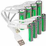 tka Köbele Akkutechnik 8er-Set wiederaufladbare Batterien: 4x AA (3000 mWh), 4x AAA (800 mWh) tka Köbele Akkutechnik Li-Ion-Akku-Sets Typ AAA und AA, mit USB-C-Ladefunktion