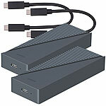 Xystec 2er-Set SSD-Gehäuse, Lüfter, NVMe M.2, USB, Thunderbolt 3/4, 40Gbps Xystec 