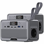 revolt 2er-Set Powerstations & Solargeneratoren, 89,6 Wh, 230 Volt, 100 Watt revolt 2in1-Hochleistungsakkus & Solar-Generatoren