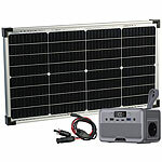 revolt Fensterbank-Solarkraftwerk: Powerstation + 60-W-Modul, 89,6 Wh, 100 W revolt 2in1-Solar-Generatoren & Powerbanks, mit externer Solarzelle