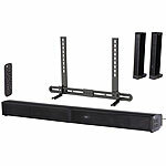 auvisio 2.2-Soundbar, Dual-Subwoofer, Bluetooth, 180 W, Soundbar-Halterung auvisio 