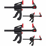 AGT 4er-Set Einhandzwingen aus Stahl und Nylon, 2x 105 mm und 2x 150 mm AGT Einhandzwingen mit zusätzlicher Spreizfunktion