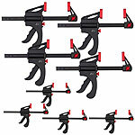 AGT 8er-Set Einhandzwingen aus Stahl und Nylon, 4x 100 mm und 4x 150 mm AGT Einhandzwingen mit zusätzlicher Spreizfunktion