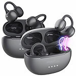 auvisio 2er-Set Open-Ear Clip-on-Stereo-Headset, Bluetooth 6.0, Ladecase auvisio 