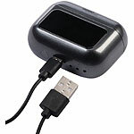 auvisio 2er-Set Clip-on-Ohrhörer & KI-Echtzeitübersetzer für 115 Sprachen, App auvisio Clip-on-Ohrhörer und KI-Echtzeitübersetzer