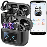 auvisio 2er-Set Clip-on-Ohrhörer & KI-Echtzeitübersetzer für 115 Sprachen, App auvisio Clip-on-Ohrhörer und KI-Echtzeitübersetzer