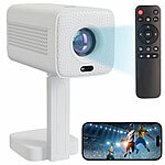 SceneLights Technologies WLAN-LED-Mini-Beamer, Full HD nativ, 200 ANSI-lm, 4.800 lm, Bluetooth SceneLights Technologies LED-Heim-Beamer mit WLAN 