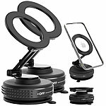 Callstel 2er-Set Vakuum-Saugnapf-Handyhalterungen, magnetisch, Magsafe-komp. Callstel Vakuum-Saugnapf-Handyhalterungen, MagSafe-kompatibel 