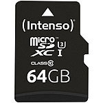Intenso microSDXC-Speicherkarte UHS-I Professional, 64 GB, bis 90 MB/s, U3 Intenso microSD-Speicherkarte UHS U3