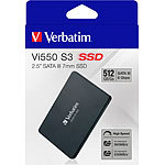 Verbatim Vi550 S3 SSD, 512 GB, 2.5", SATA III, 7 mm flach, bis zu 560 MB/s Verbatim SSD Festplatten