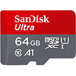 SanDisk Ultra microSDXC, 64 GB, 120 MB/s, Class 10, U1, A1, mit Adapter SanDisk