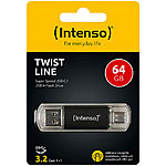 Intenso USB-Stick Twist Line, 64 GB, mit USB 3.2 Typ A & USB Typ C Intenso USB-Speicherstick mit USB Typ C