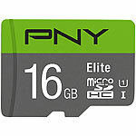 PNY Elite microSD, mit 16 GB und SD-Adapter, lesen bis zu 85 MB/s PNY microSD-Speicherkarten UHS U1