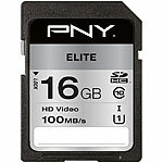 PNY Elite SD-Karte, mit 16 GB und SD-Adapter, lesen bis zu 100 MB/s, U1 PNY microSD-Speicherkarten UHS U1
