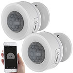 Luminea Home Control 2er-Set WLAN-Bewegungsmelder, Temperatur- & Luftfeuchtigkeits-Sensor Luminea Home Control