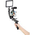 Somikon 4-teiliges Vlogging-Set mit LED-Leuchte, Mikrofon, Versandrückläufer Somikon Vlogging-Sets