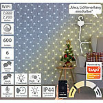 Luminea Home Control WLAN-LED-Lichtervorhang, 300 CCT-LEDs, dimmbar, App, IP44, 3x3 m Luminea Home Control WLAN-LED-Lichtervorhänge warm- und kaltweiß