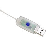 Lunartec 2er-Set USB-LED-Lichterdraht, 100 LEDs, 8 Modi, 10 m, tageslichtweiß Lunartec USB-LED-Lichterketten mit Timer und Fernbedienung
