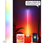 Luminea Home Control WLAN-Steh-/Eck-Leuchte mit RGB-CCT-IC-LEDs, 12 W, dimmbar, App, weiß Luminea Home Control