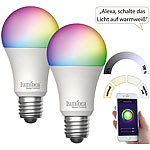 Luminea Home Control 2er-Set WLAN-LED-Lampe, E27, RGB-CCT, 11W (ersetzt 120W), 1.055lm, App Luminea Home Control