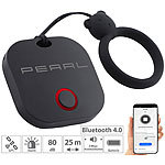 PEARL 4in1-Mini-Schlüsselfinder mit Bluetooth, App & GPS-Ortung, 80 dB PEARL