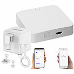 Luminea Home Control Schalt-Aufsatz für Kippschalter & Taster, Gateway, Versandrückläufer Luminea Home Control Schalt-Aufsätze für Kippschalter & Taster, mit App und WLAN-Gateway