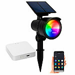 Lunartec RGB-CCT-LED-Spot mit Bluetooth,inkl. Gateway, Versandrückläufer Lunartec RGB-CCT-LED-Spots mit Solar-Panel und App