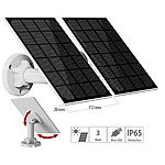 revolt 2er-Set Universal-Solarpanel für Akku-IP-Kameras, 3W, IP65 revolt