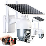7links LTE-Pan-Tilt-Überwachungskamera, Full HD, Akku, Solarpanel, App, IP65 7links Pan-Tilt-Überwachungskameras mit 4G-Mobilfunk, Akku und Solarpanel