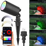 Luminea Home Control WLAN-Gartenstrahler, RGB & CCT, 7 W, 520 lm, IP65, App, Metallgehäuse Luminea Home Control WLAN-Gartenstrahler mit RGB-CCT-LEDs, App- & Sprachsteuerung, 230 V