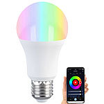 Luminea Home Control LED-Lampe E27, RGB-CCT, 9W (ersetzt 75W), Versandrückläufer Luminea Home Control E27-Lampen mit RGBW-LEDs, für ZigBee-kompatible Steuersysteme