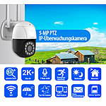 7links PTZ-IP-Überwachungskamera, 2K+, 5x optischer Zoom, IR, WLAN, 64GB, App 7links PTZ-WLAN-Überwachungskameras mit 2K, optischem Zoom und Personenerkennung